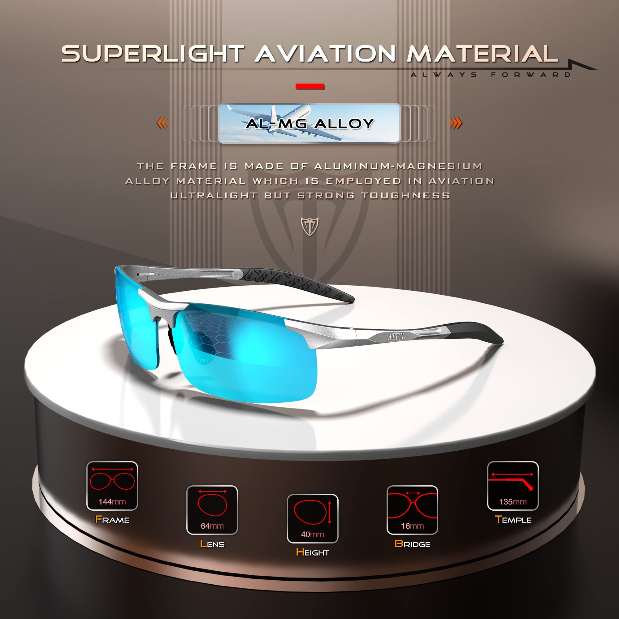 Foto 4 pulgar | Gafas De Sol Attcl Con Marco Metálico Al-mg Polarizado Con Espejo 8177 - Venta Internacional.