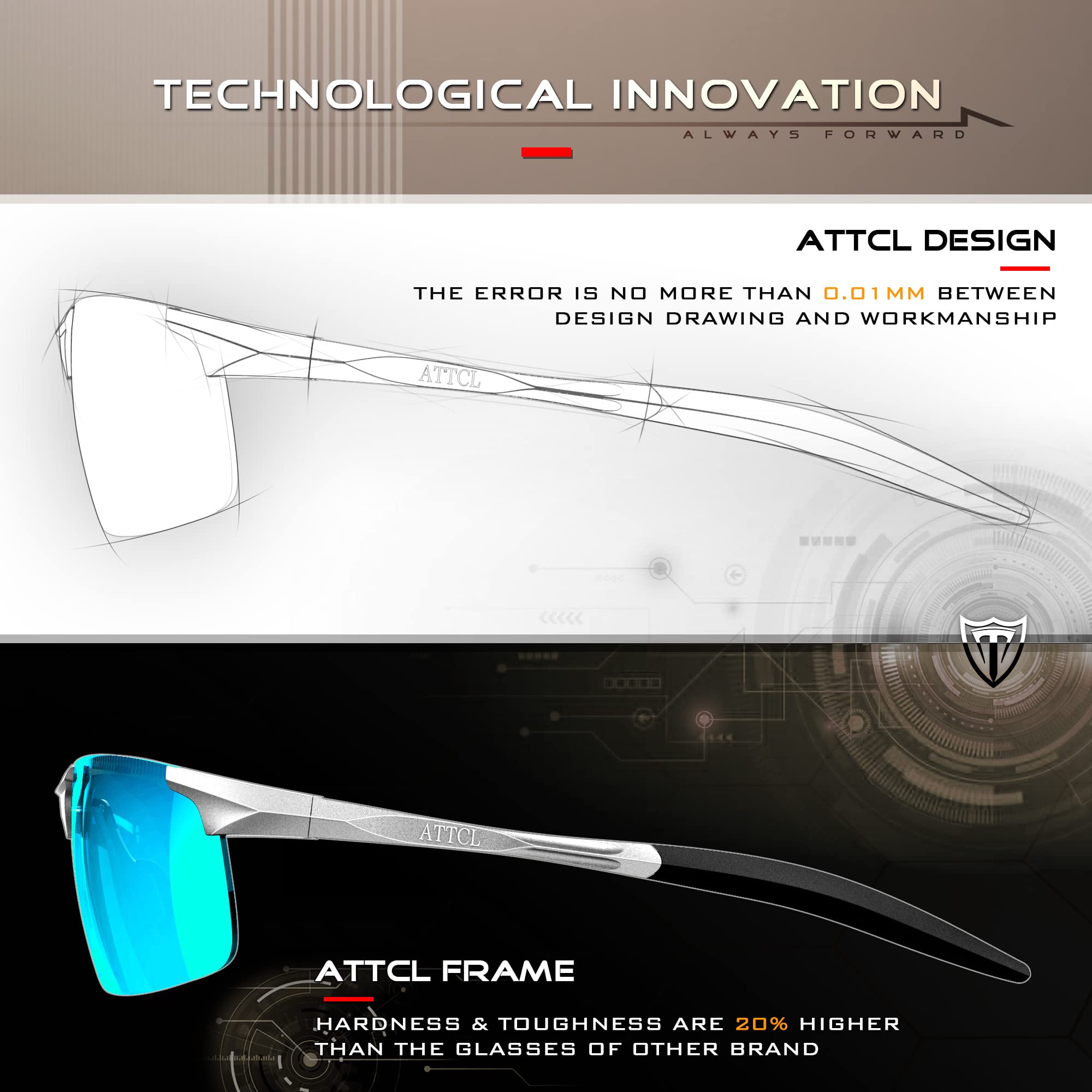 Foto 6 | Gafas De Sol Attcl Con Marco Metálico Al-mg Polarizado Con Espejo 8177 - Venta Internacional.