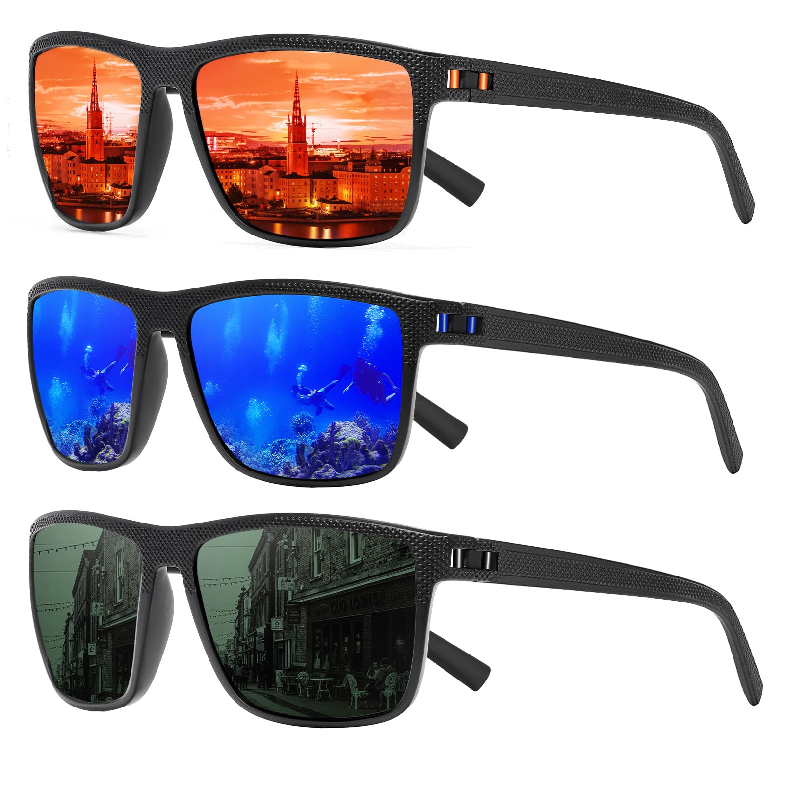 Foto 1 | Gafas De Sol Turbopep Cuadradas Polarizadas Ligeras Uv400 - Venta Internacional.