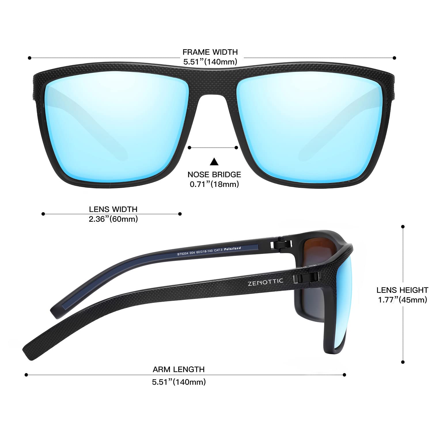 Foto 2 | Gafas De Sol Zenottic Polarized Tr90 Frame Uv400 Para Hombre - Venta Internacional.