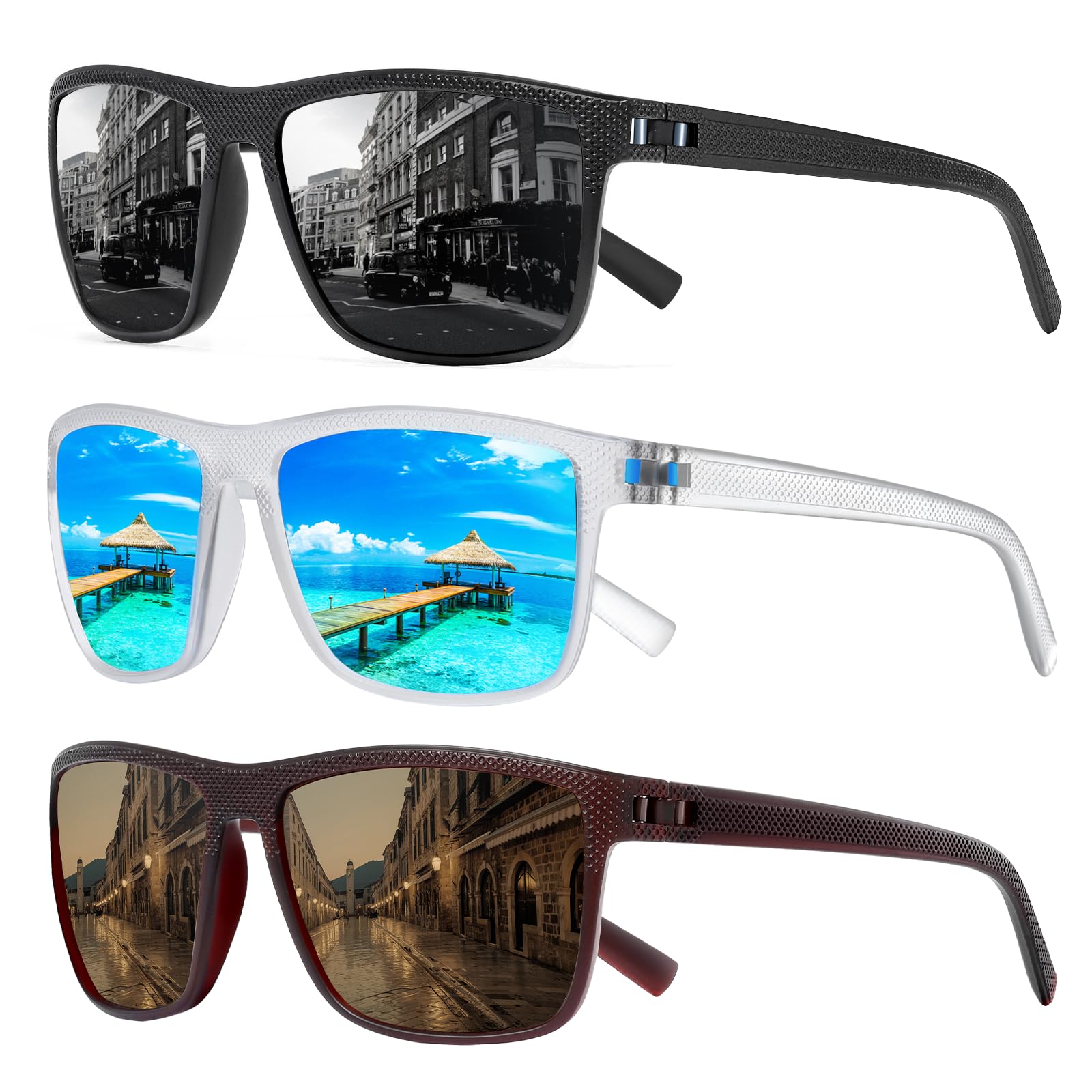 Foto 1 | Gafas De Sol Turbopep Cuadradas Polarizadas Ligeras Uv400 - Venta Internacional.