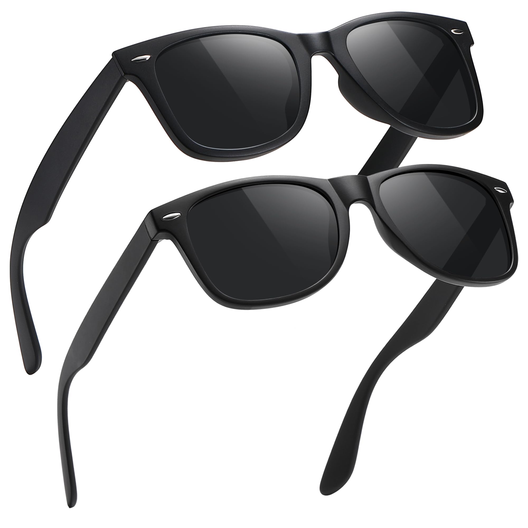 Foto 2 pulgar | Gafas De Sol Meetsun Polarized Classic Retro  2 Unidades  C3  Color Negro Mate - Venta Internacional.