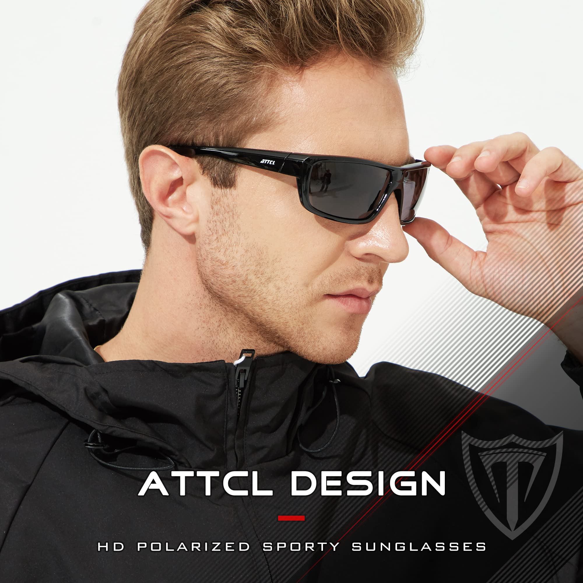 Foto 3 pulgar | Gafas De Sol Attcl Polarized Wrap 5001 Para Hombre - Negro - Venta Internacional.