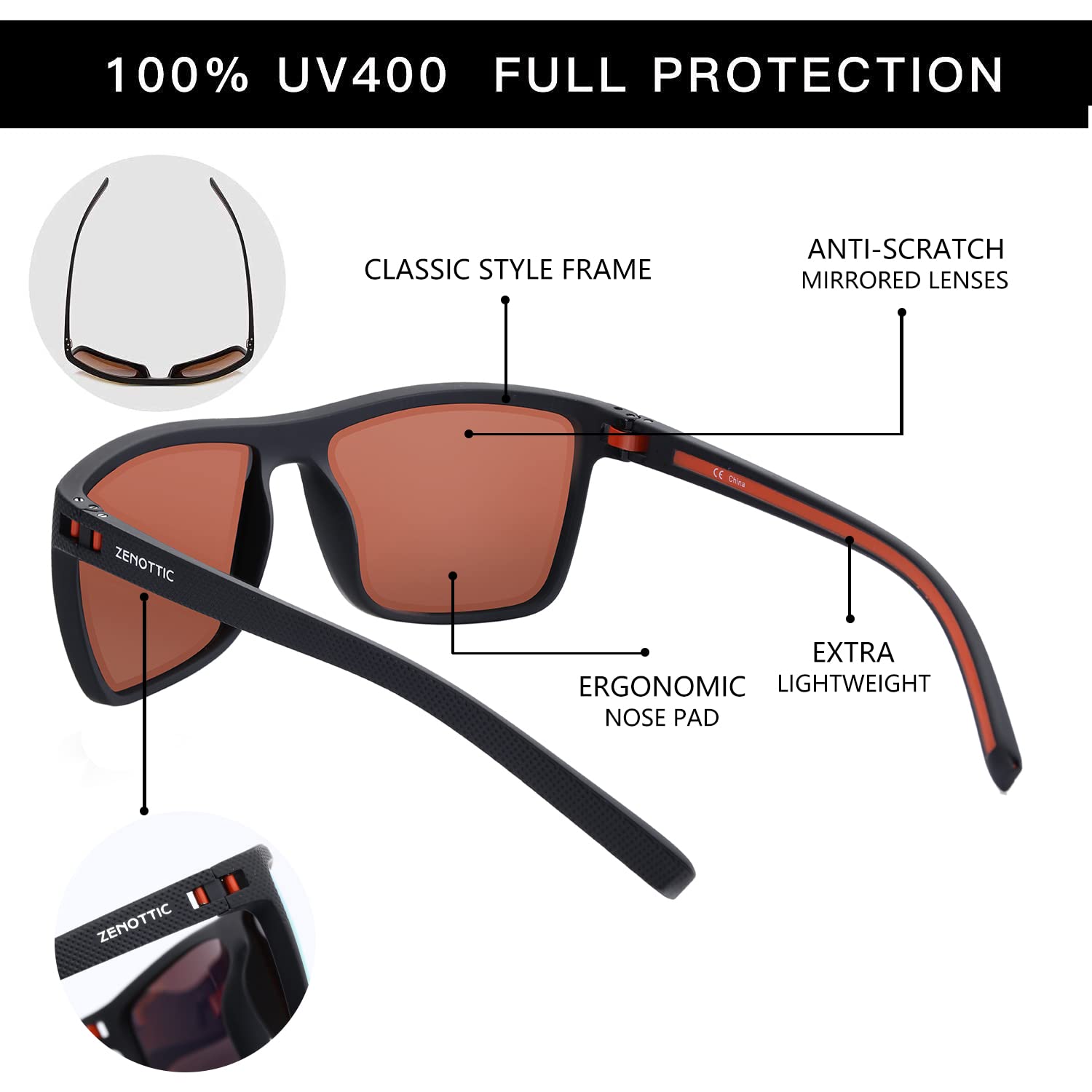 Foto 6 pulgar | Gafas De Sol Zenottic Polarized Tr90 Frame Uv400 Para Hombre - Venta Internacional.