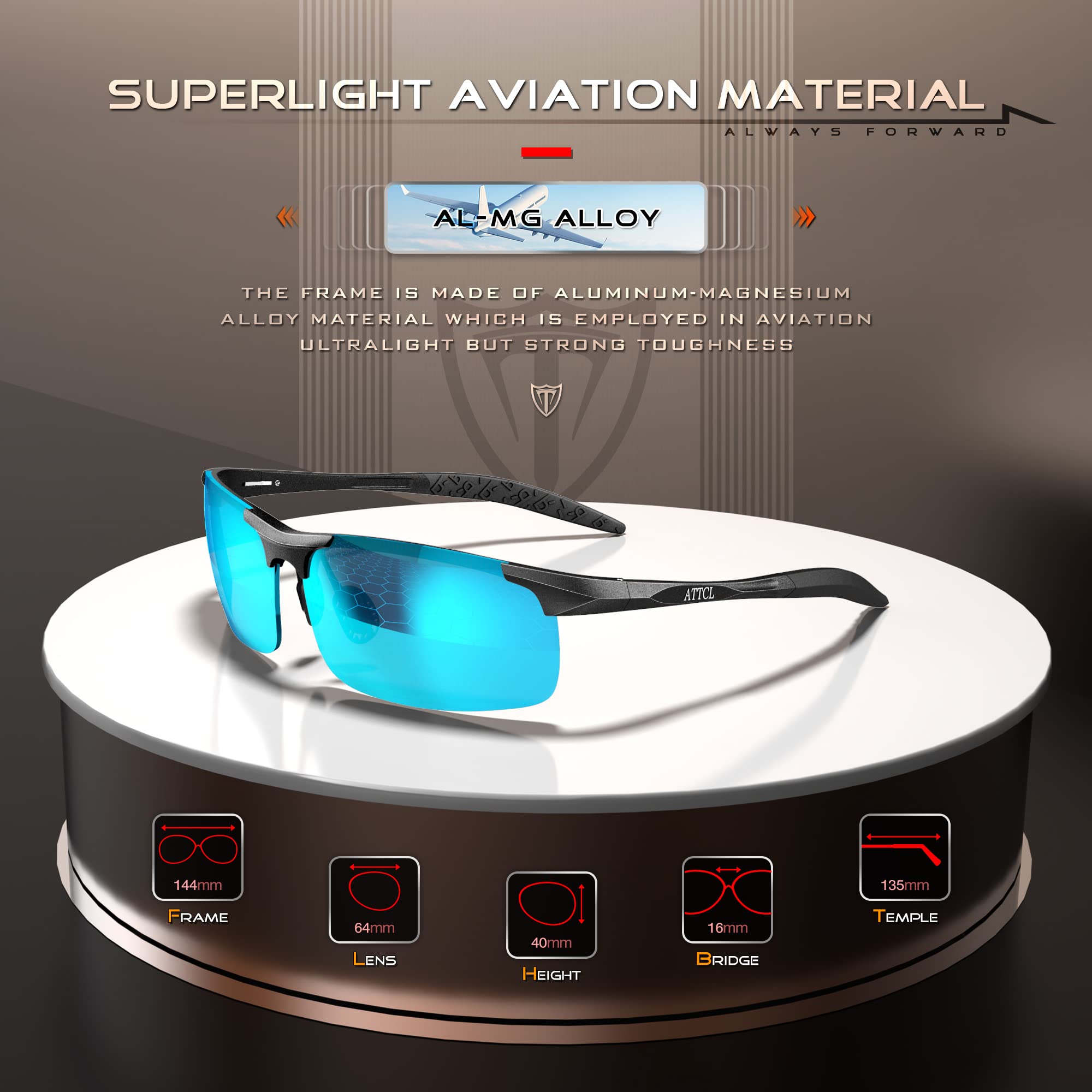 Foto 4 pulgar | Gafas De Sol Attcl Fashion Sports Polarizadas Al-mg Ultralight - Venta Internacional.