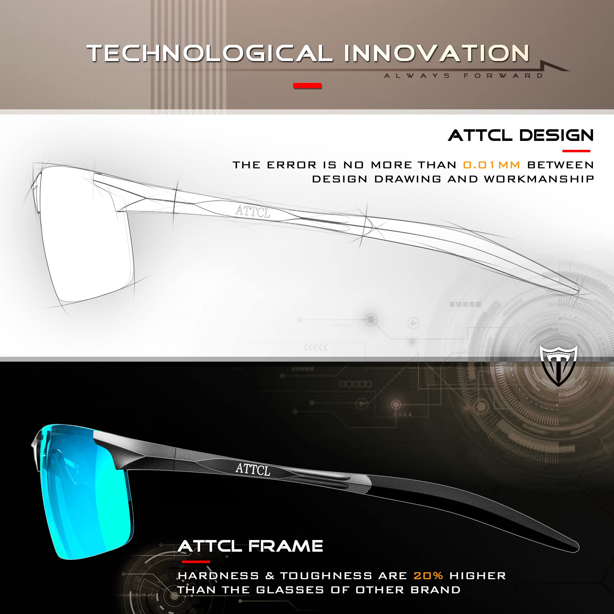 Foto 7 pulgar | Gafas De Sol Attcl Fashion Sports Polarizadas Al-mg Ultralight - Venta Internacional.