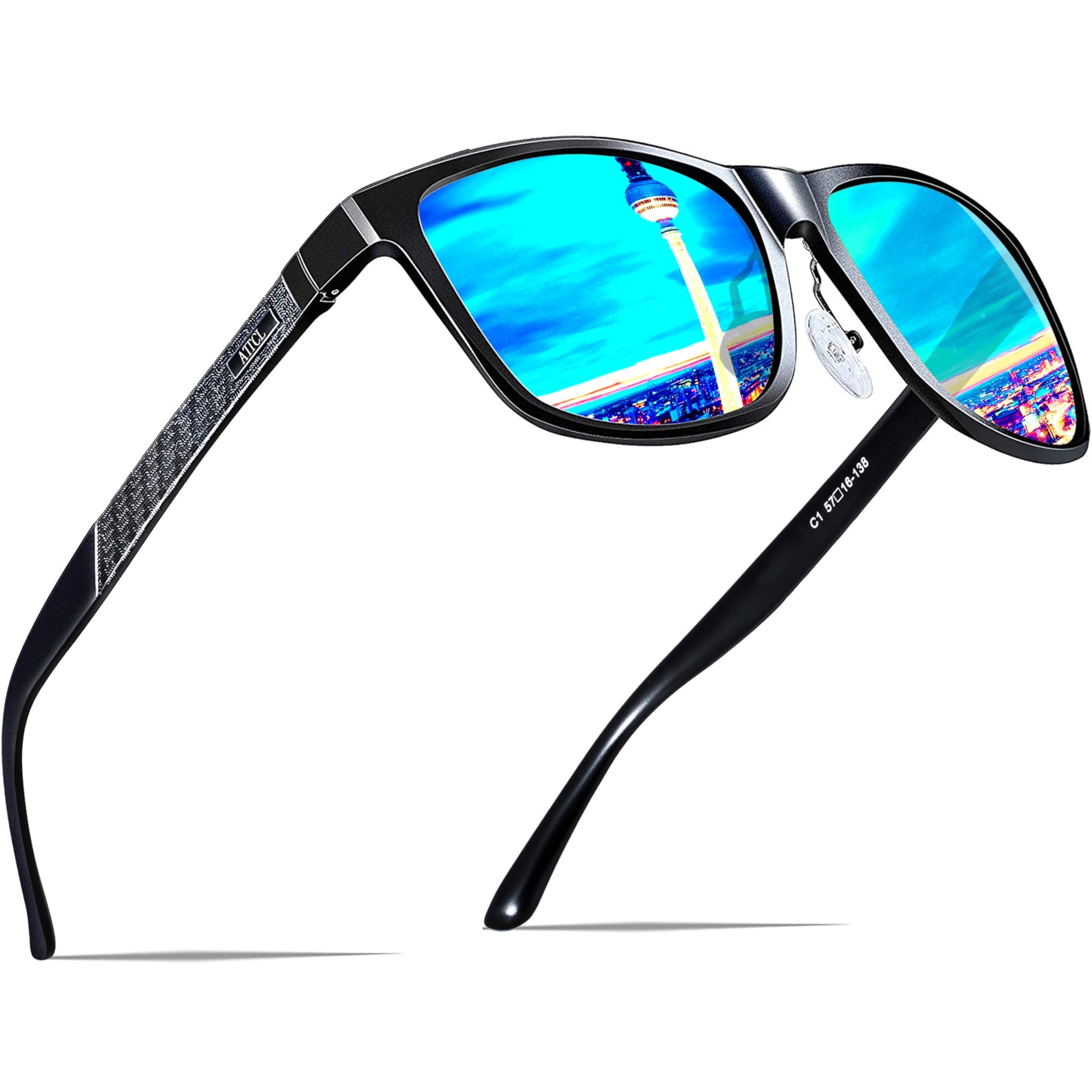 Foto 2 pulgar | Gafas De Sol Attcl Retro Con Montura Metálica Polarizada 18587 Azul Para Hombre - Venta Internacional.
