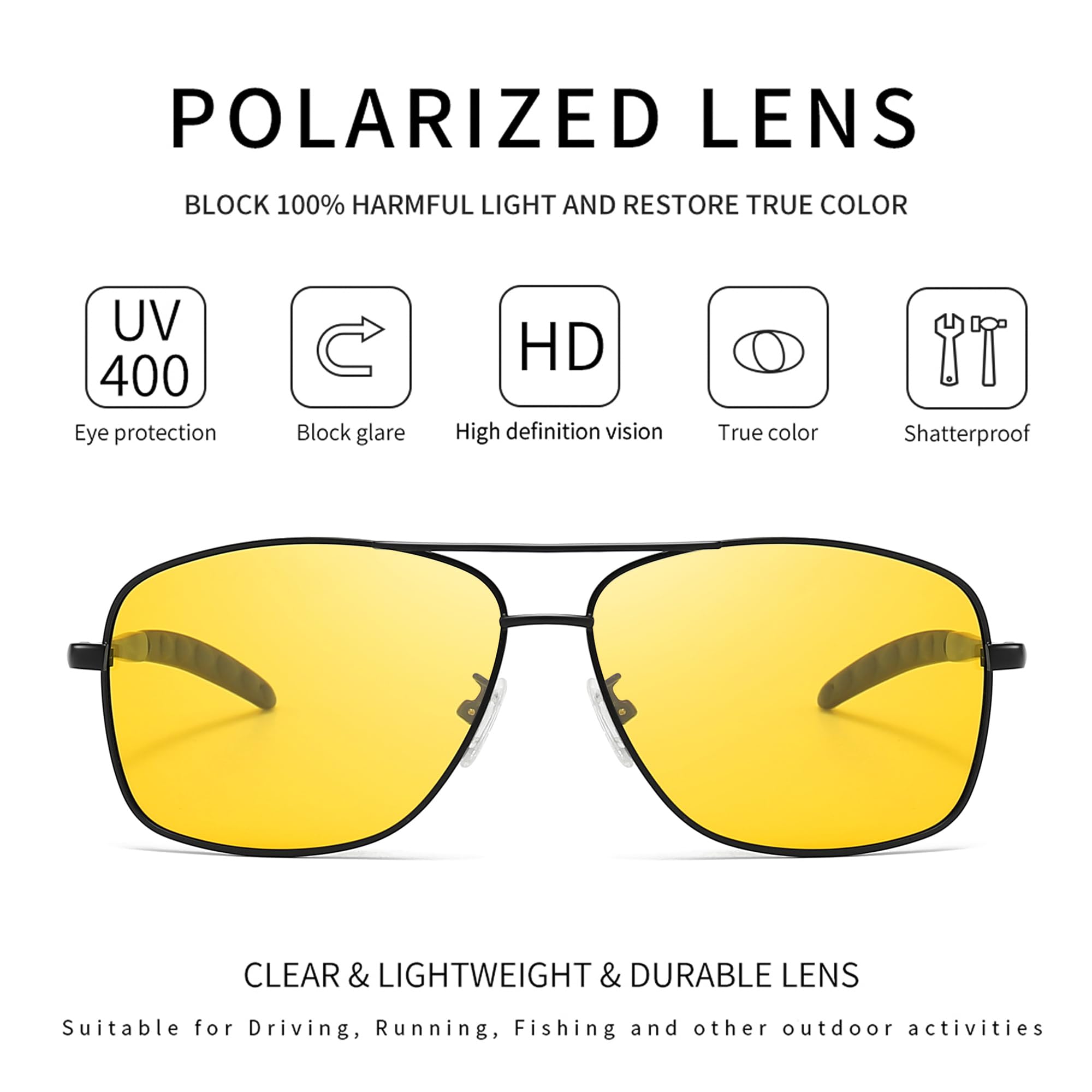 Foto 3 | Gafas De Visión Nocturna Sungait Driving Polarizadas Para Hombre - Venta Internacional.