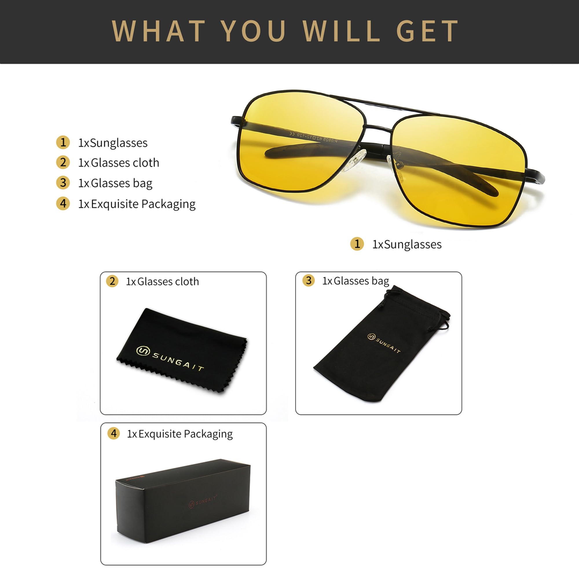 Foto 7 pulgar | Gafas De Visión Nocturna Sungait Driving Polarizadas Para Hombre - Venta Internacional.