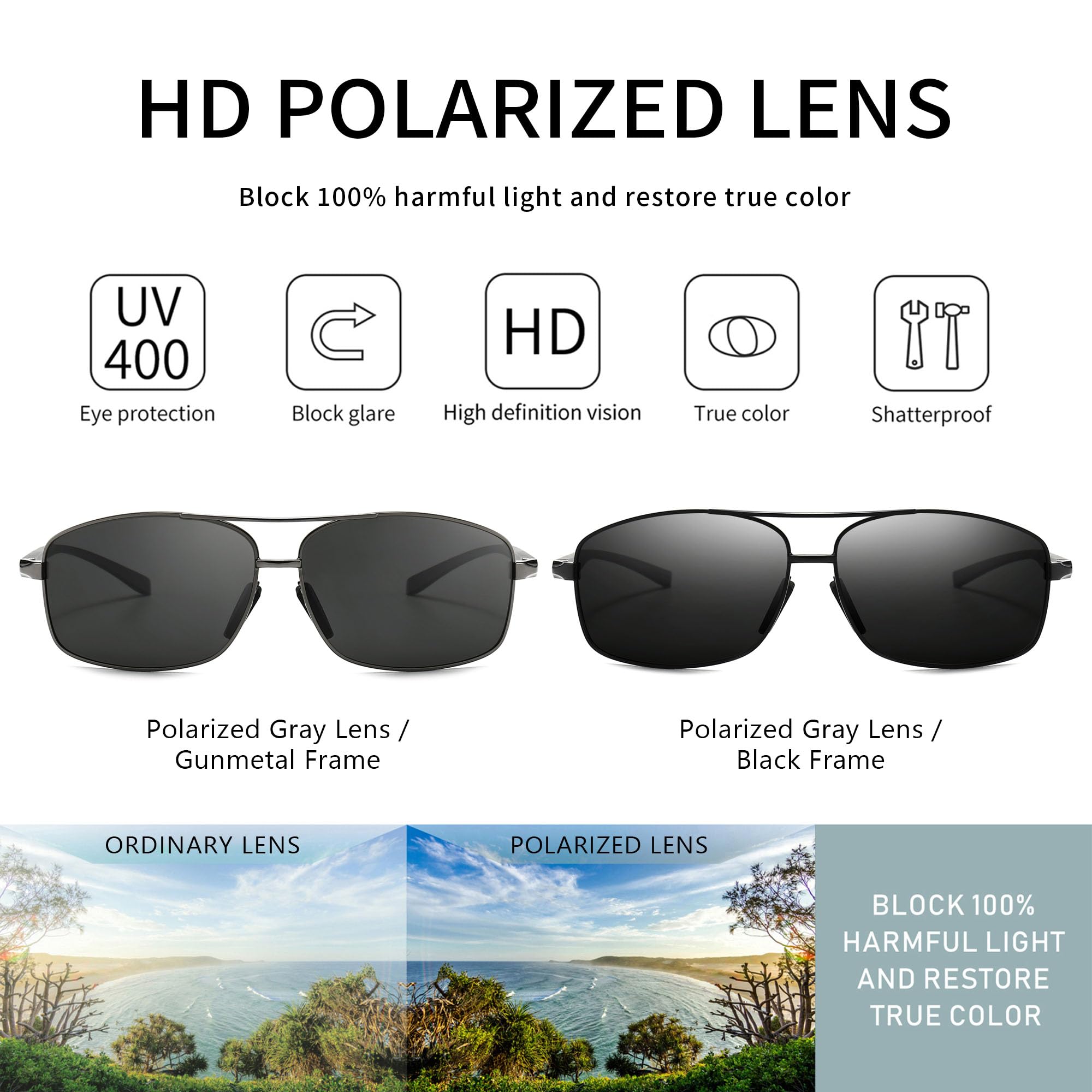 Foto 2 | Gafas De Sol Sungait Ultraligeras Polarizadas Sgt458qh-hh-5 - Venta Internacional.