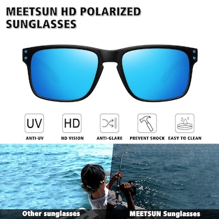 Foto 2 | Gafas De Sol Meetsun Con Protección Uv400 Polarizadas Paquete De 3 Negro+azul+rojo - Venta Internacional.