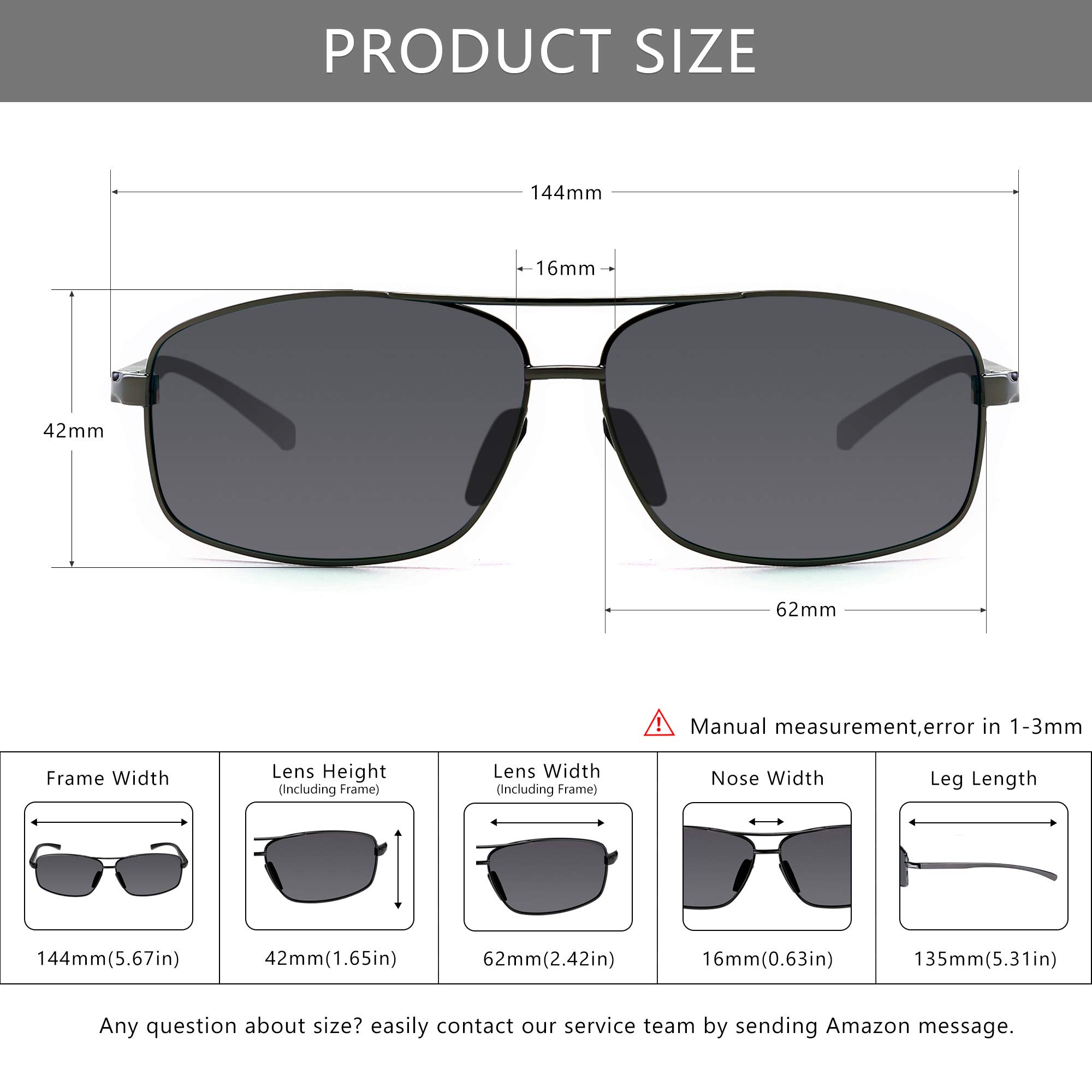 Foto 5 | Gafas De Sol Sungait Ultraligeras Polarizadas Uv400 Sgt458qh-qbl-3 - Venta Internacional.