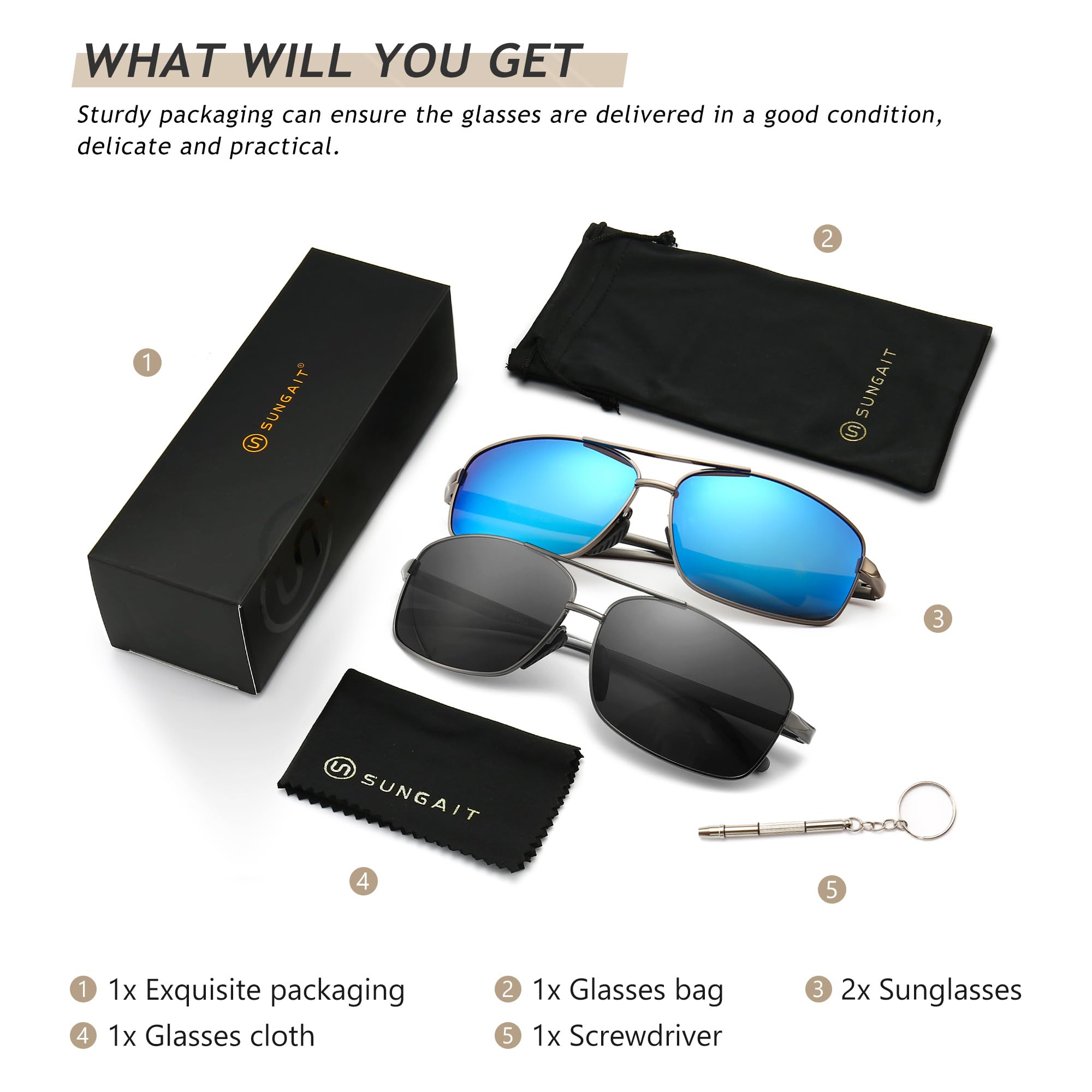 Foto 7 pulgar | Gafas De Sol Sungait Ultraligeras Polarizadas Uv400 Sgt458qh-qbl-3 - Venta Internacional.