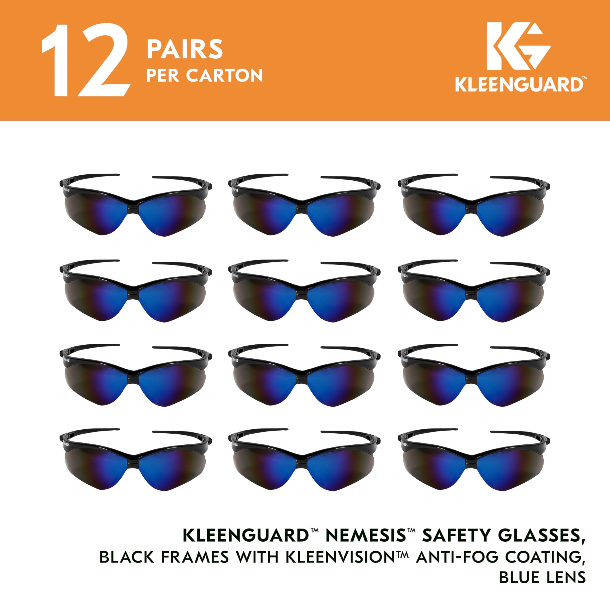 Foto 3 pulgar | Gafas De Seguridad Kleenguard V30 Nemesis  Unisex  Lentes Azules  12 Unidades - Venta Internacional.
