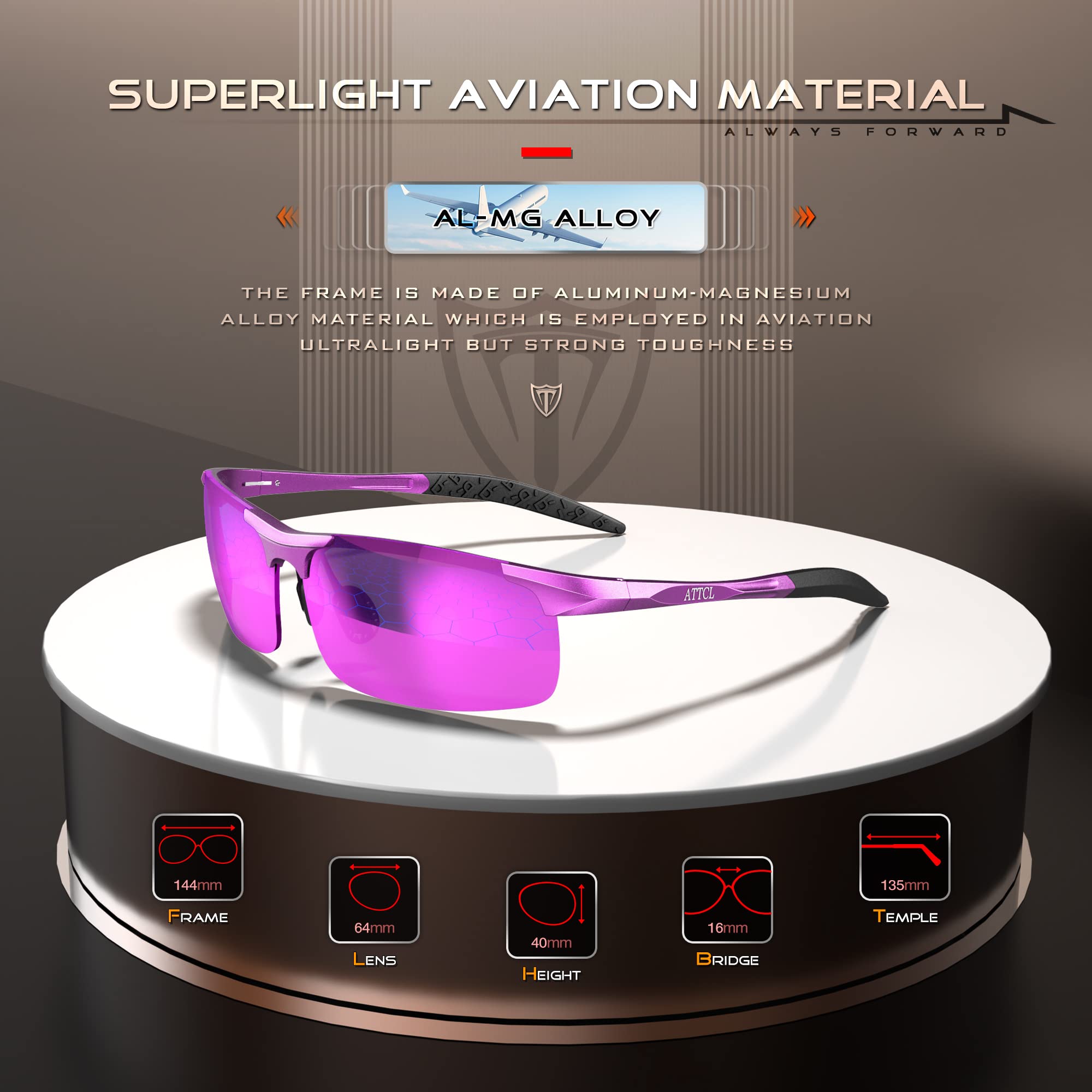 Foto 4 pulgar | Gafas De Sol Attcl Fashion Driving Polarizadas Para Hombre 8177purple - Venta Internacional.