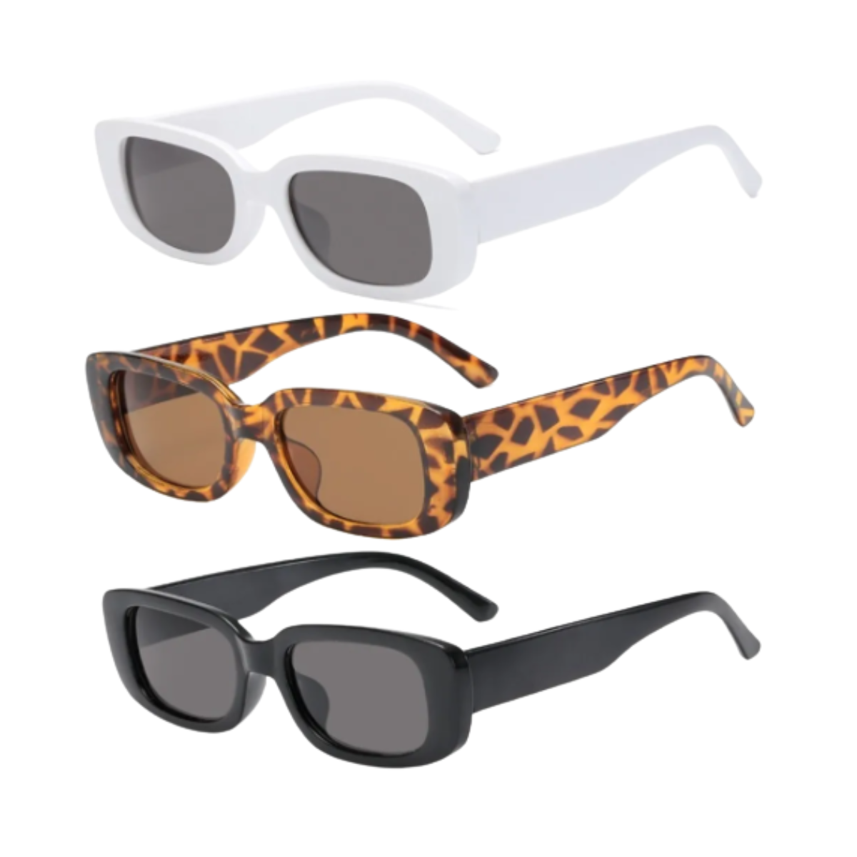 Foto 2 pulgar | Gafas de Sol Rectangulares Estilo Retro- 3 Piezas