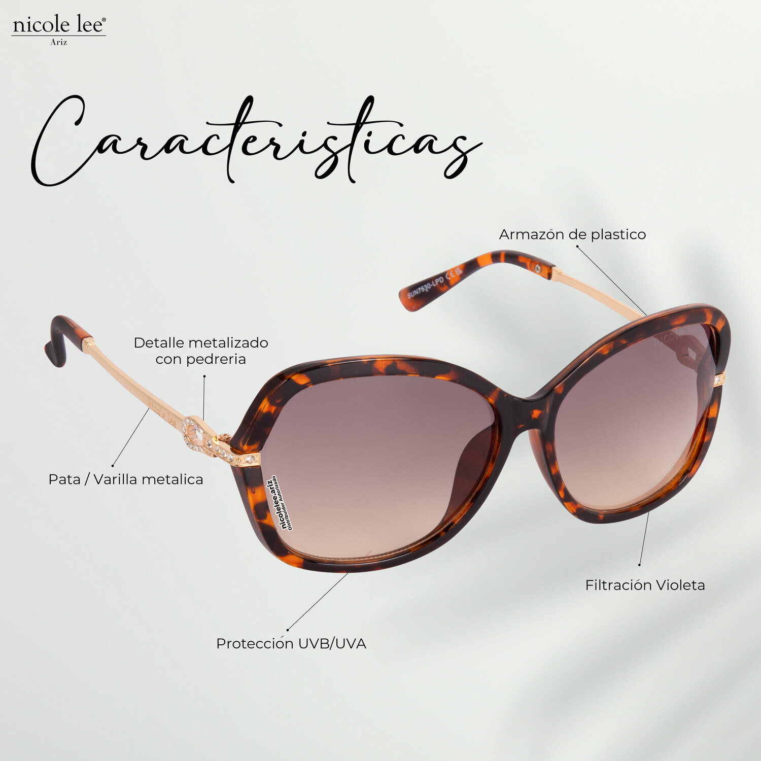 Foto 2 | Lentes de Sol Nicole Lee Toki Leopardo