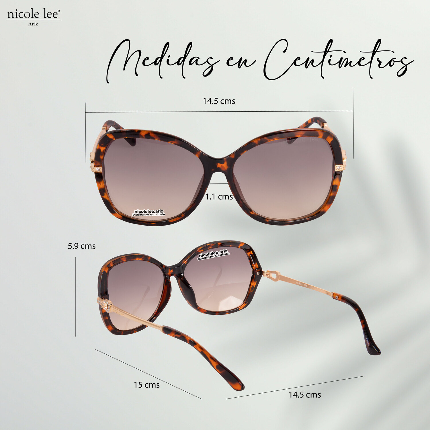 Foto 5 pulgar | Lentes de Sol Nicole Lee Toki Leopardo