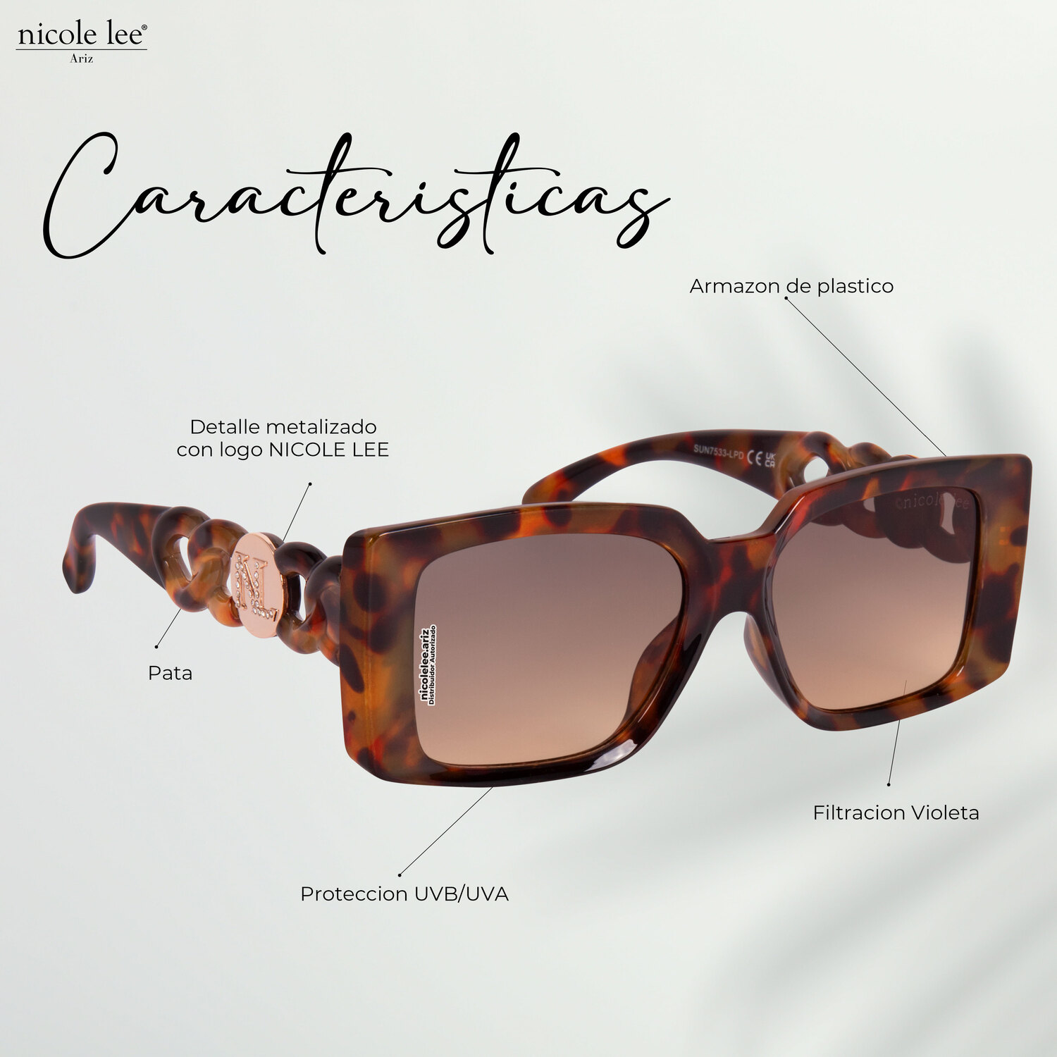 Foto 3 pulgar | Lentes de Sol Nicole Lee Modelo Kenia Leopardo