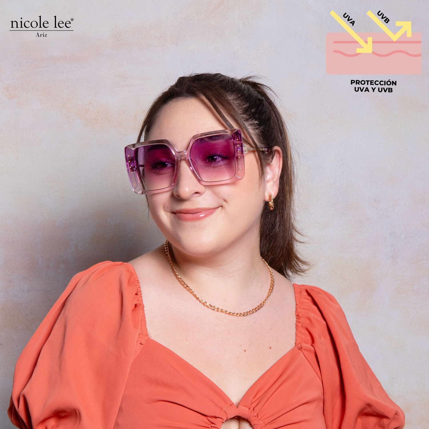 Foto 6 pulgar | Lentes de Sol Nicole Lee Yeri Morado
