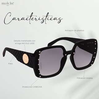 Foto 2 | Lentes de Sol Nicole Lee Muah Negro