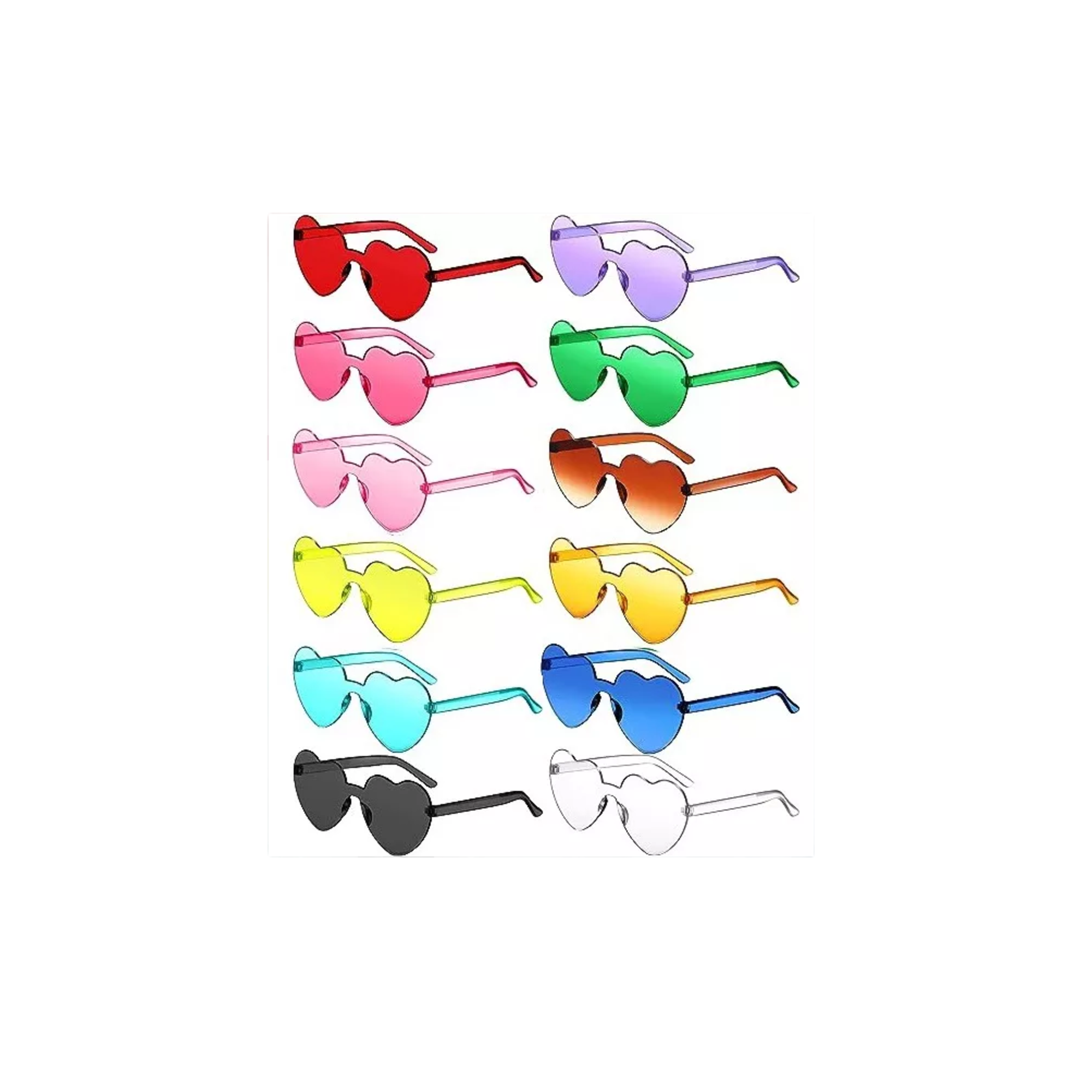 Foto 2 pulgar | Lentes Gafas De Sol De Corazón Para Mujer 12 Pcs, Multicolor