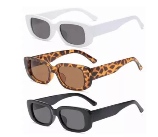 3piezas Gafas De Sol Rectangulares Estilo Retro