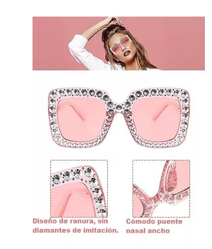 Foto 4 pulgar | Lentes de Sol con Diamante Brillante para Mujer 6 piezas