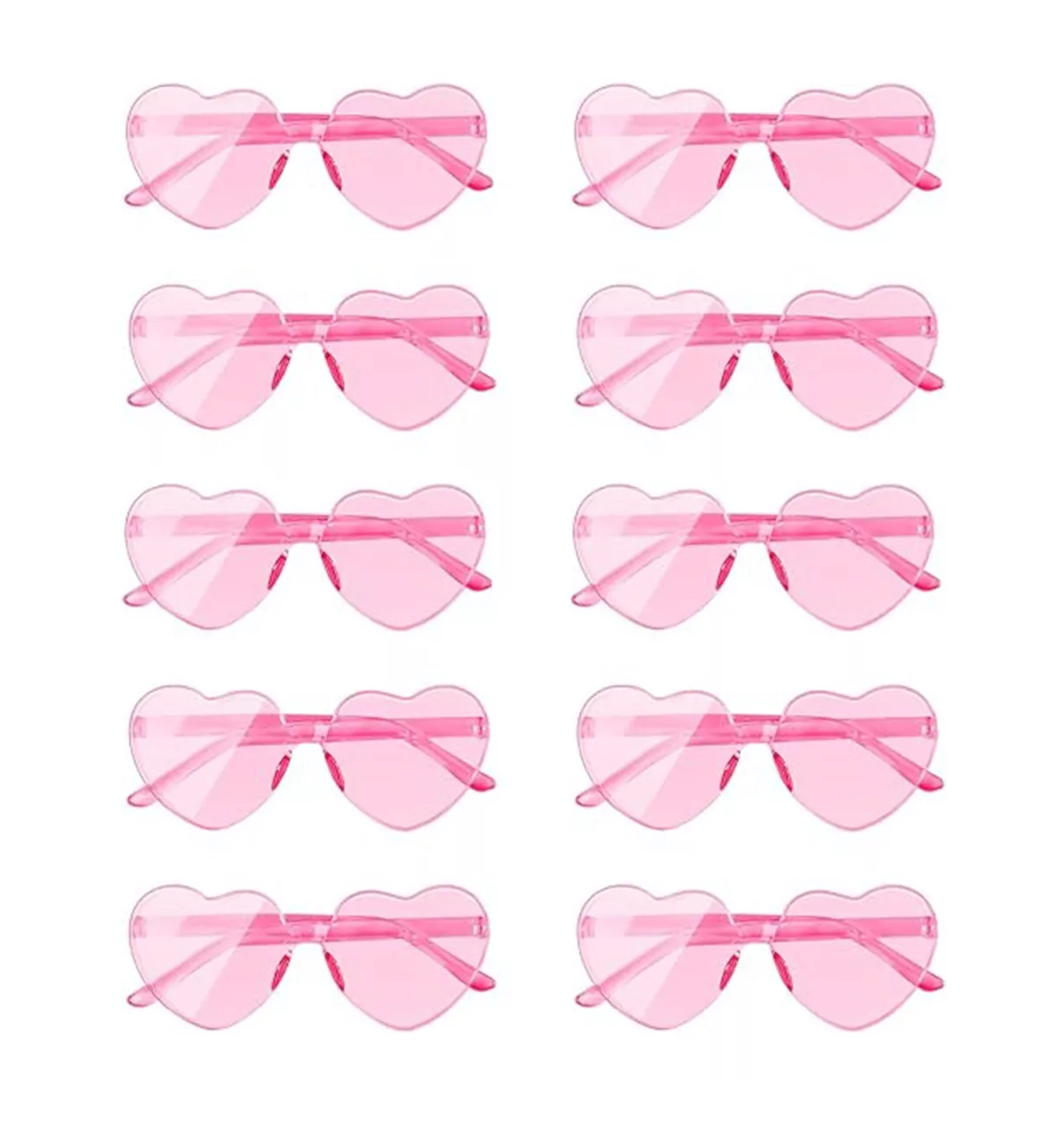 Gafas de Sol de Corazón Rosas 10 Piezas