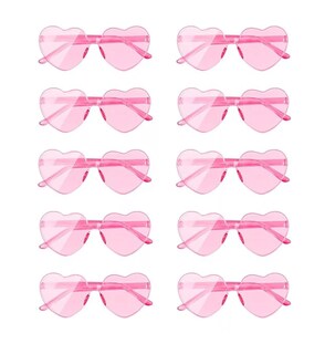 Foto 1 | Gafas de Sol de Corazón Rosas 10 Piezas