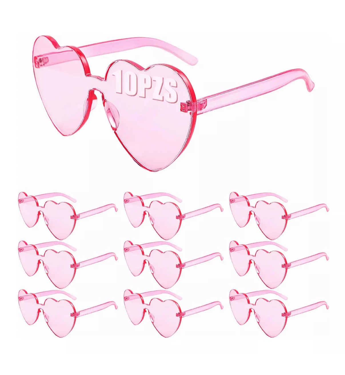 Foto 4 | Gafas de Sol de Corazón Rosas 10 Piezas