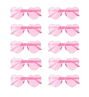 Foto 1 | Gafas de Sol Belug de Corazón para Mujer Rosas 10 Piezas