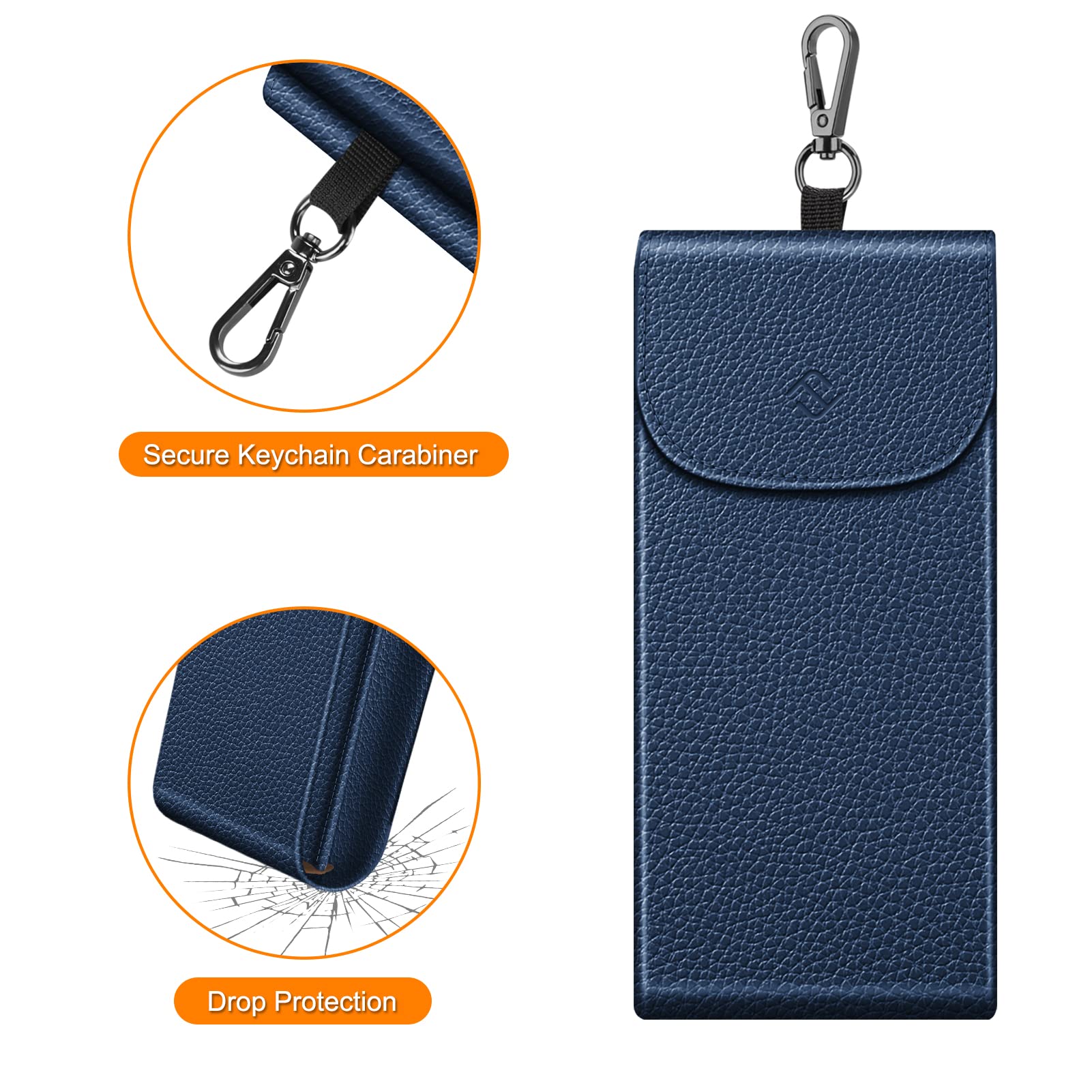 Foto 6 pulgar | Funda Doble para Gafas Fintie Portable de Piel Vegana Azul Marino - Venta Internacional