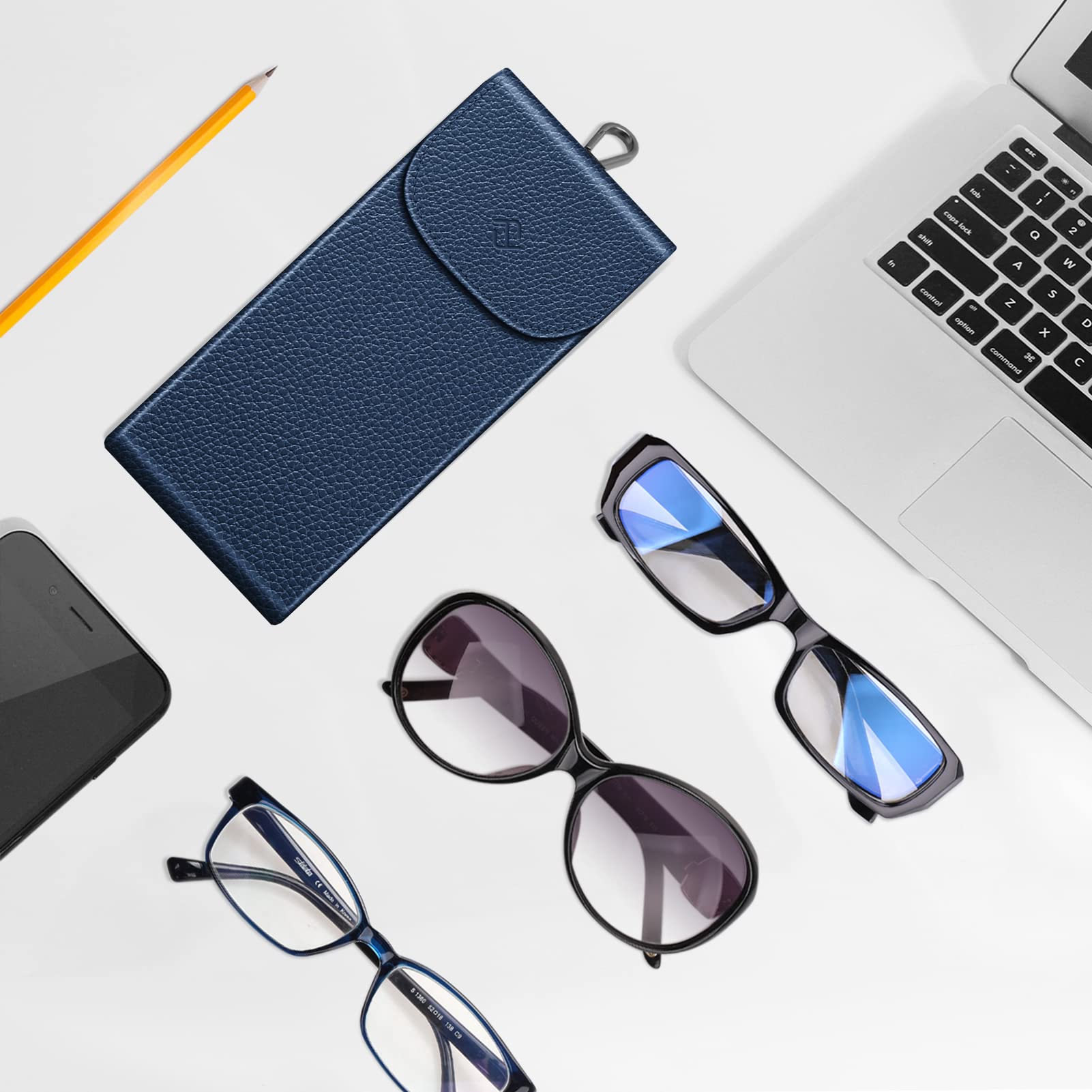 Foto 7 | Funda Doble para Gafas Fintie Portable de Piel Vegana Azul Marino - Venta Internacional