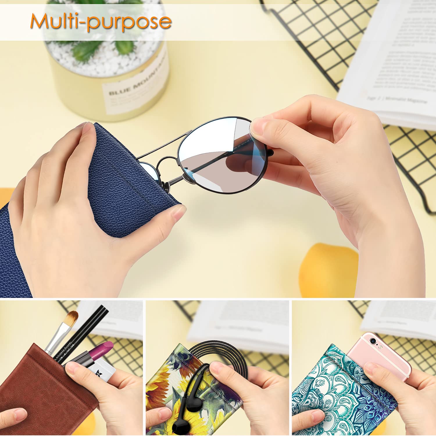 Foto 5 pulgar | Funda para Gafas Fintie Portátil Con La Parte Superior Apretada De Piel Vegana - Venta Internacional