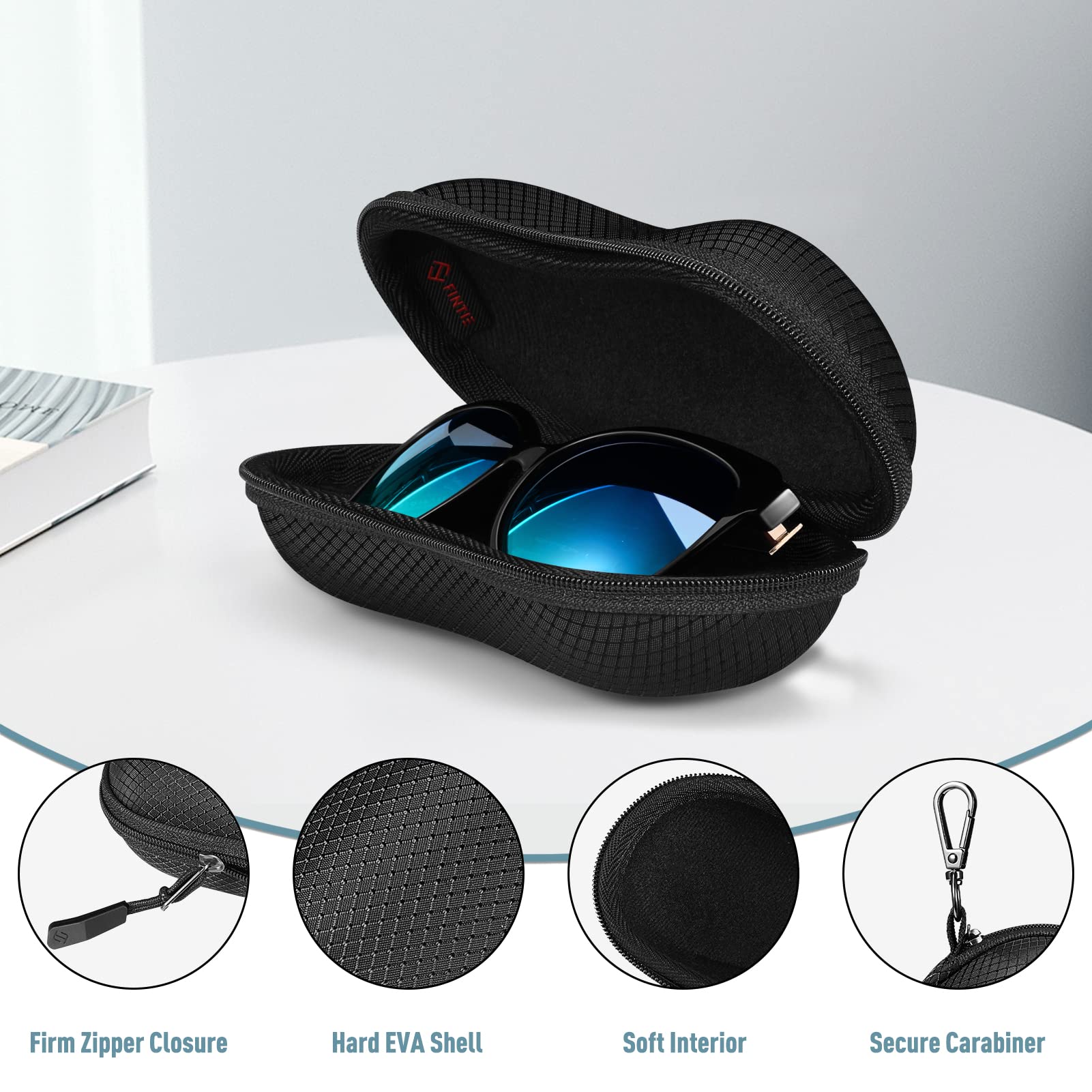 Foto 4 | Funda Para Gafas De Sol Fintie Hard Eva Shell A Prueba De Golpes Con Mosquetón - Venta Internacional