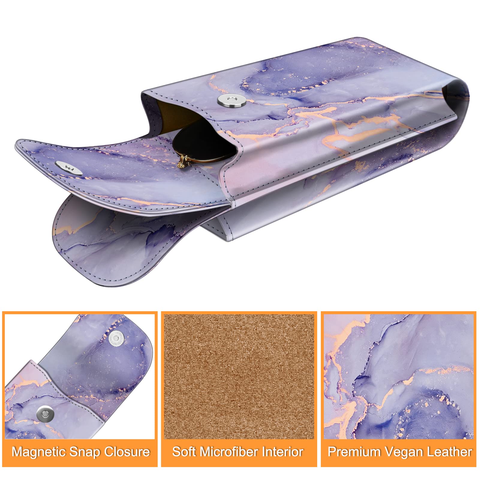 Foto 2 | Funda Doble Para Gafas Fintie Lilac Marble Piel Vegana - Venta Internacional