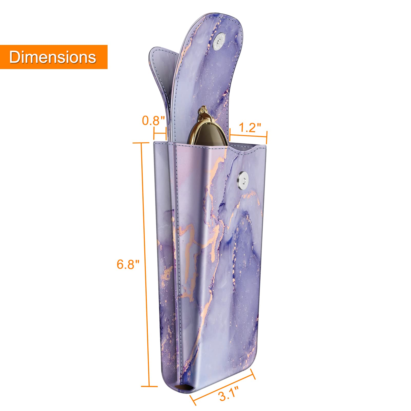 Foto 8 pulgar | Funda Doble Para Gafas Fintie Lilac Marble Piel Vegana - Venta Internacional