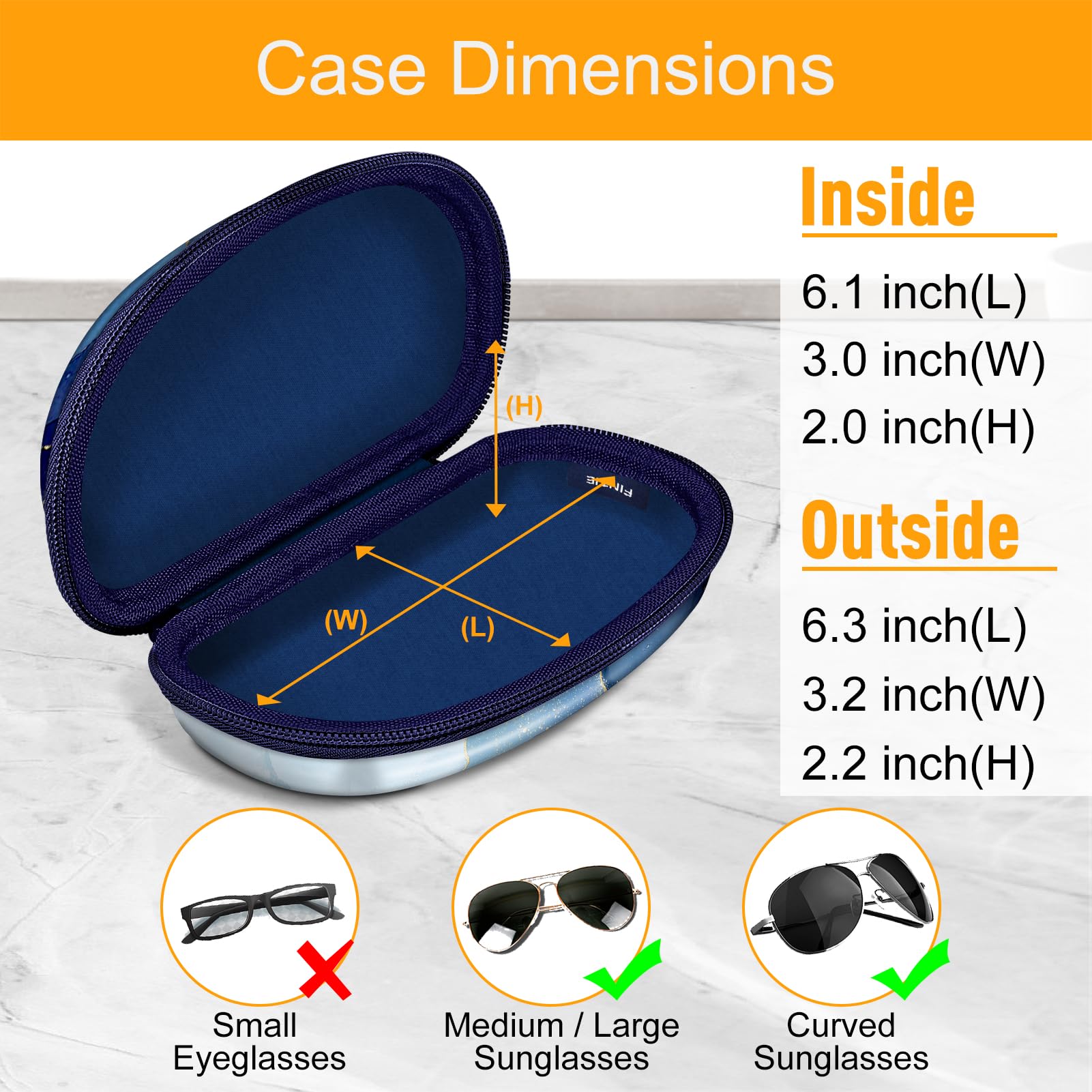 Foto 2 | Funda para gafas de sol Fintie Hard Shell a prueba de golpes con mosquetón Ocean