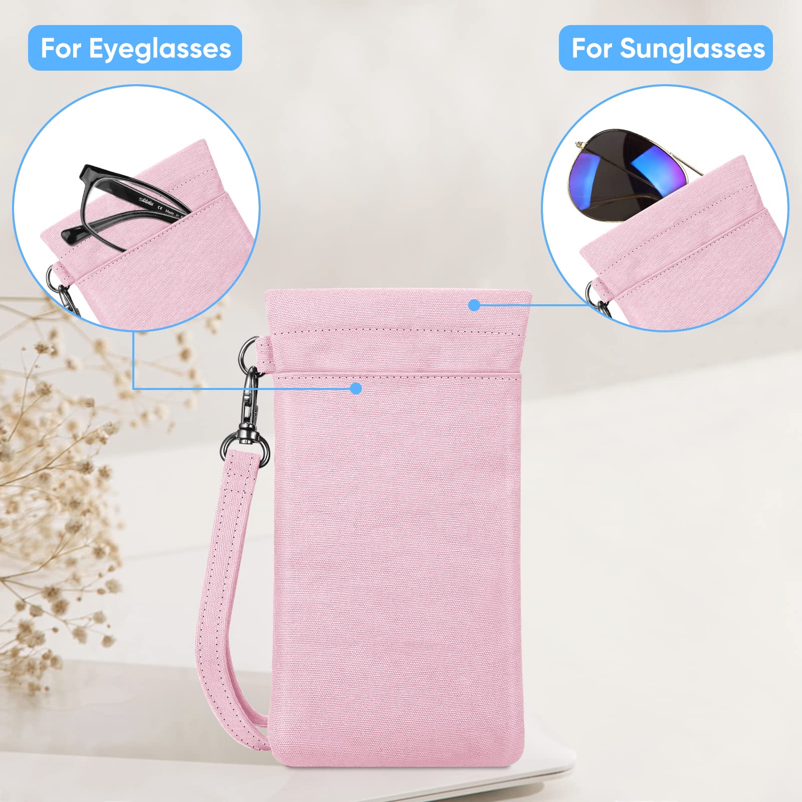 Foto 4 pulgar | Funda Para Gafas Fintie Double Con Correa De Transporte color Rosa - Venta Internacional