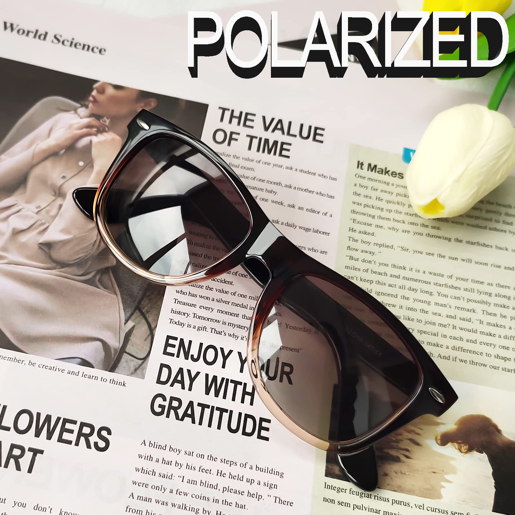 Foto 4 pulgar | Gafas de Sol Joopin Square Negras Polarizadas UV400 1 Par Unisex - Venta Internacional