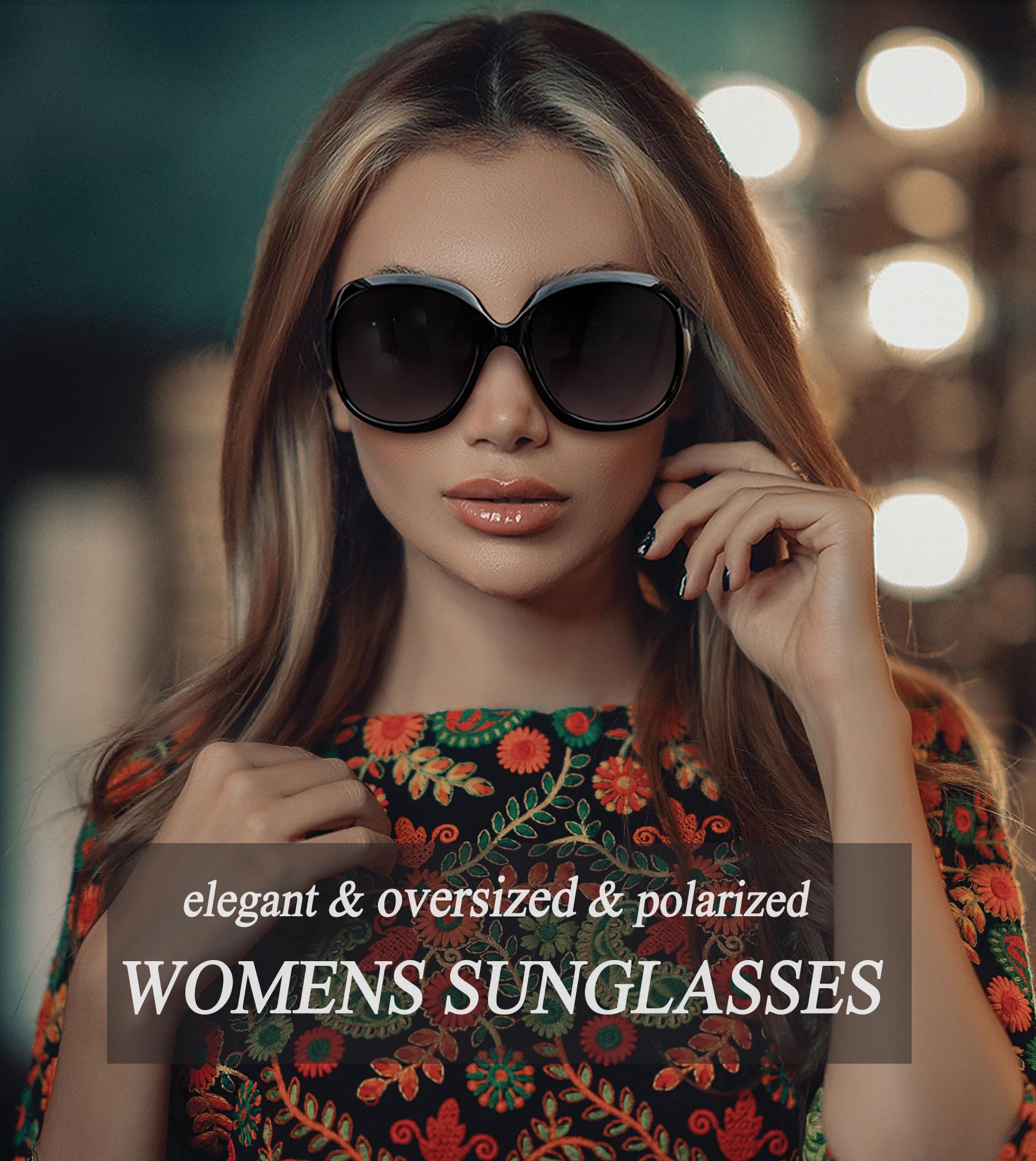 Foto 3 pulgar | Gafas de Sol Joopin Oversized Polarized para Mujer Negro Gris - Venta Internacional