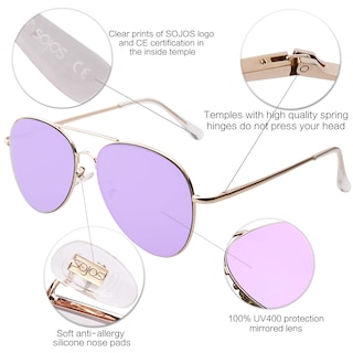 Foto 4 | Gafas de Sol Sojos Classic Aviator Sj1030 - Venta Internacional