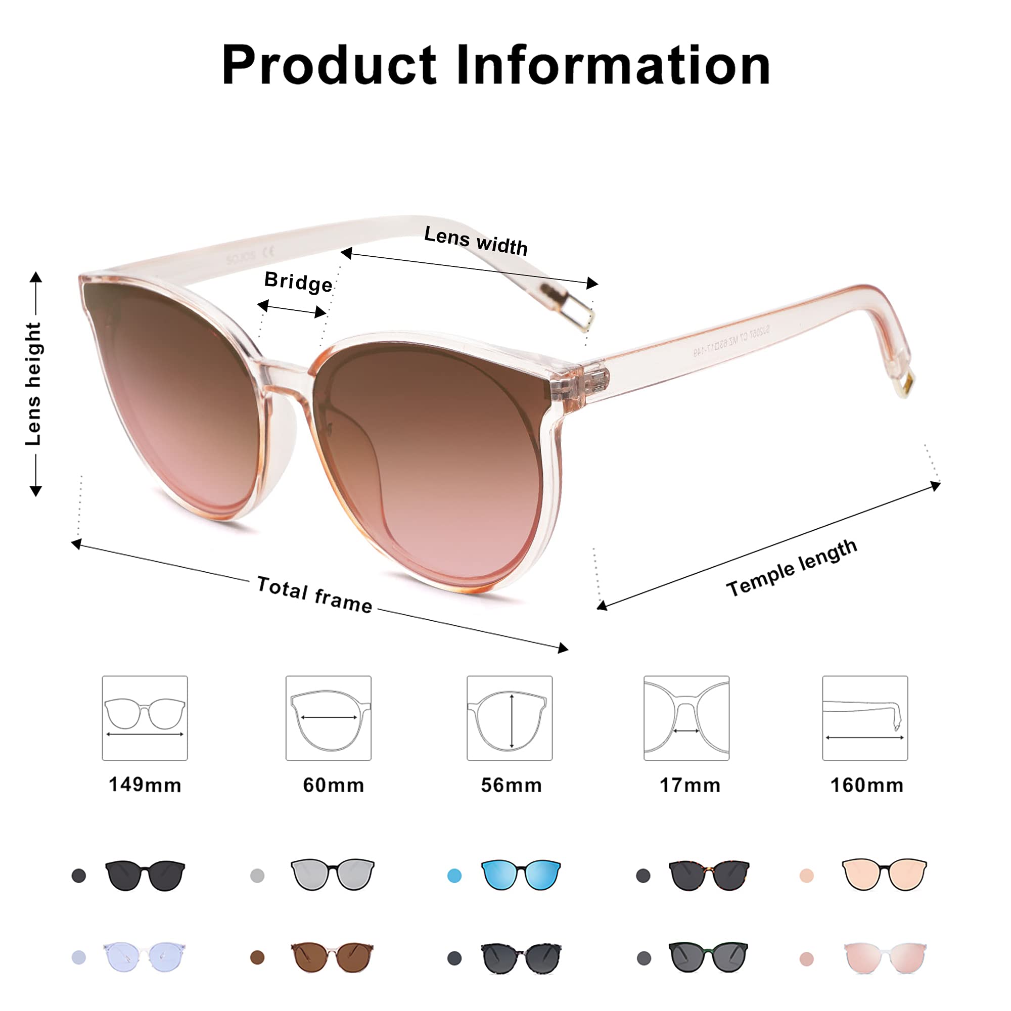 Foto 6 pulgar | Gafas de Sol Sojos Fashion Round Sj2057 para Mujer - Venta Internacional