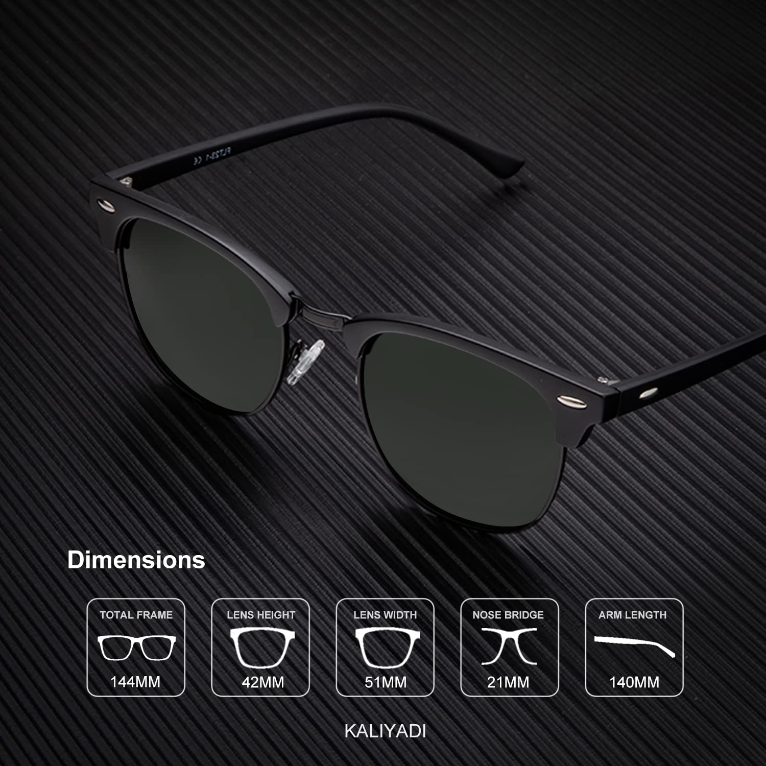 Foto 4 pulgar | Gafas de Sol Kaliyadi Polarizadas Semisin Montura- Venta Internacional