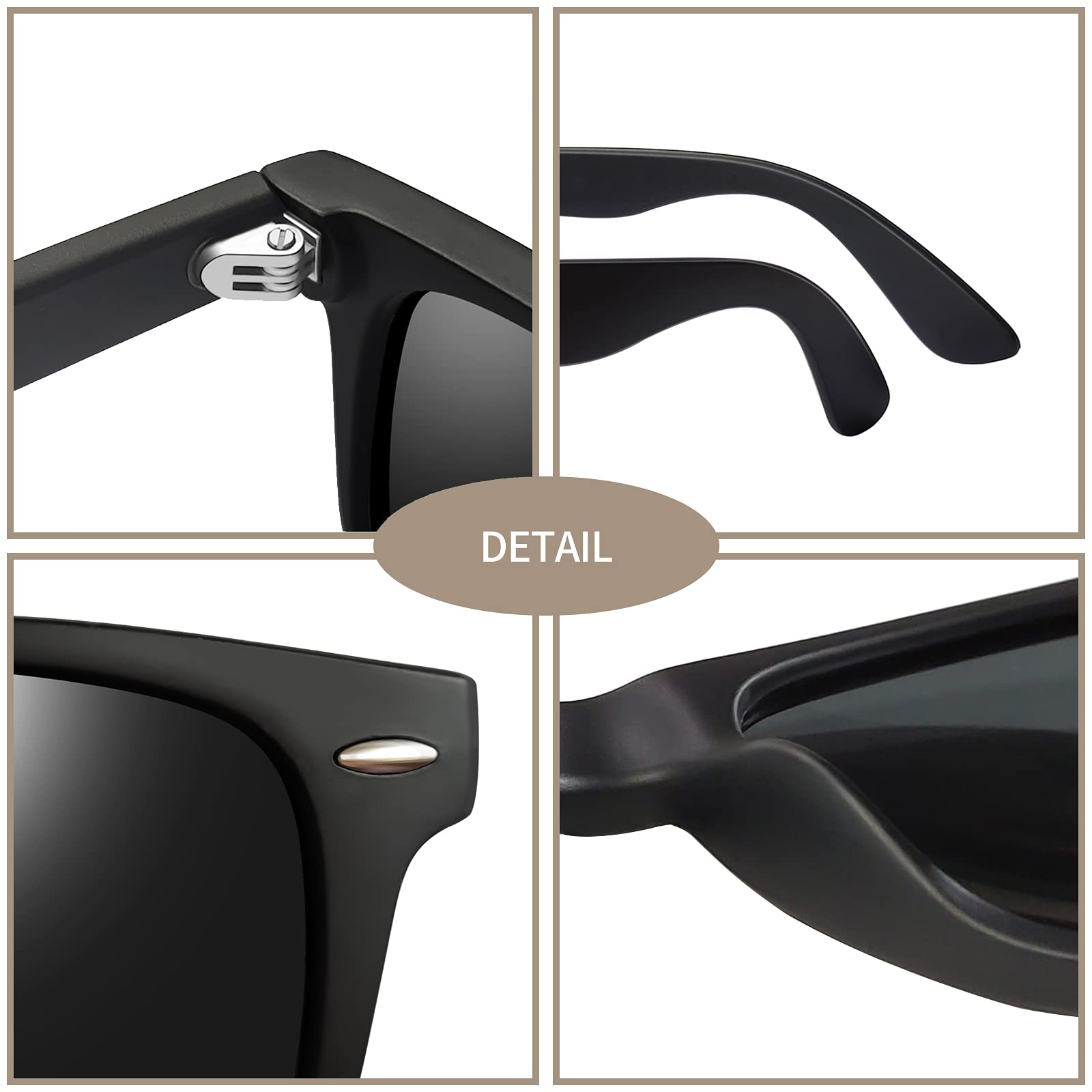 Foto 4 pulgar | Gafas de Sol Joopin Trendy Square Polarized UV400 All Black - Venta Internacional