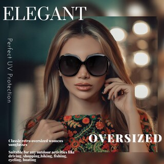 Foto 2 | Gafas de Sol Joopin Trendy Oversized Jackie Butterfly Black - Venta Internacional