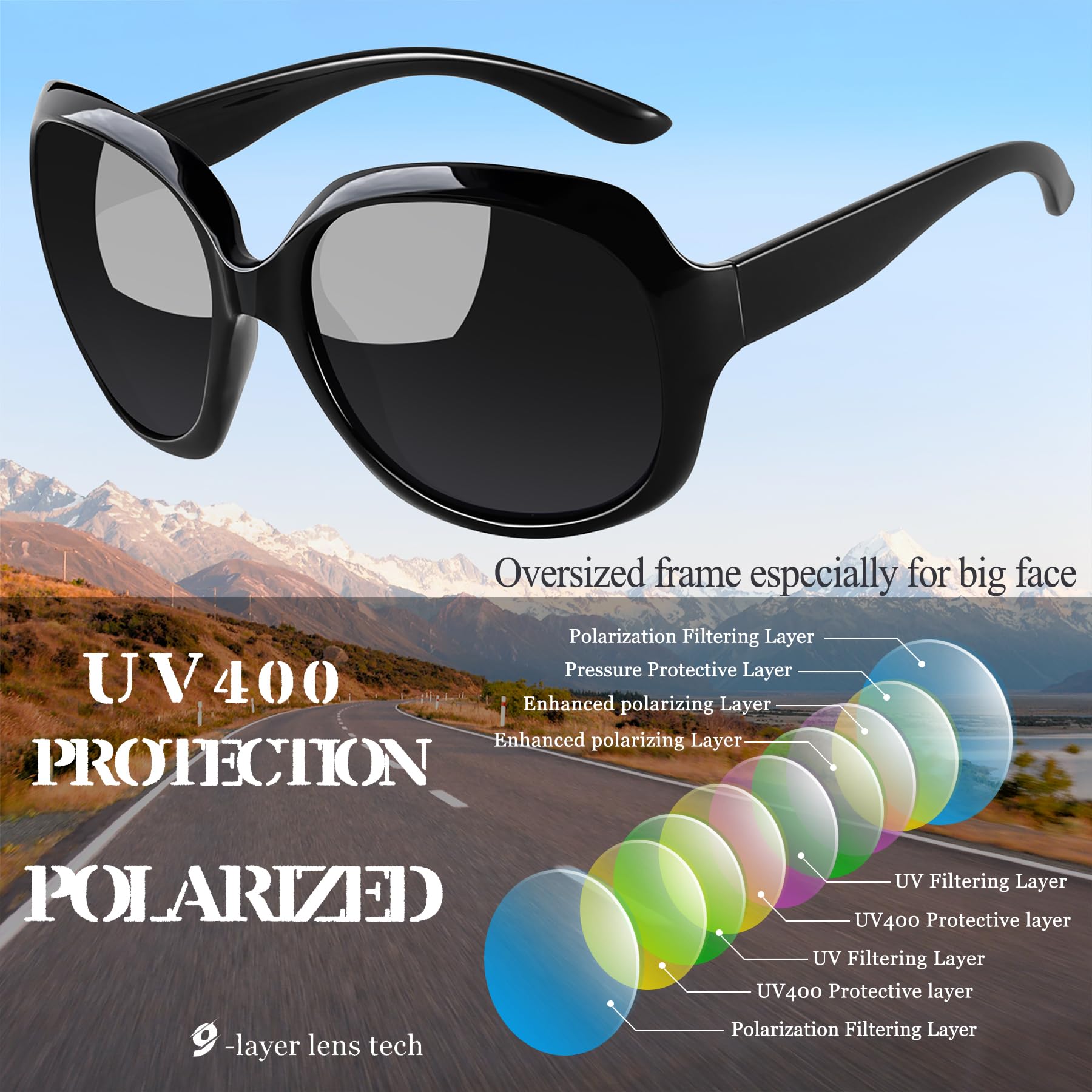 Foto 5 pulgar | Gafas de Sol Joopin Trendy Oversized Jackie Butterfly Black - Venta Internacional
