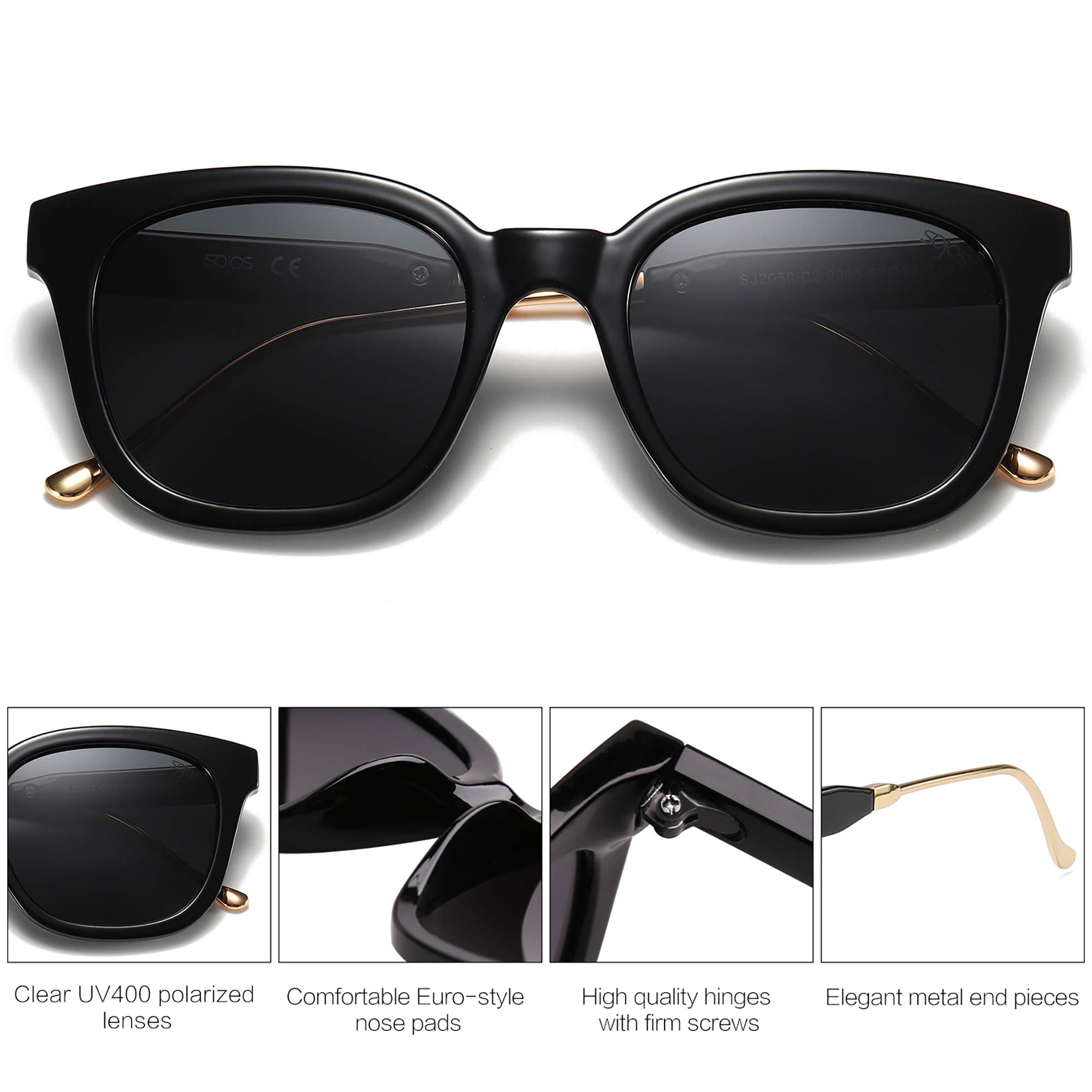 Foto 4 pulgar | Gafas De Sol Sojos Classic Square Polarized Uv400 Black - Venta Internacional.