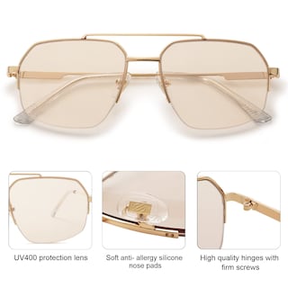 Foto 4 | Gafas De Sol Sojos Aviator Sj1191, Semisin Montura, Marrón Claro - Venta Internacional.